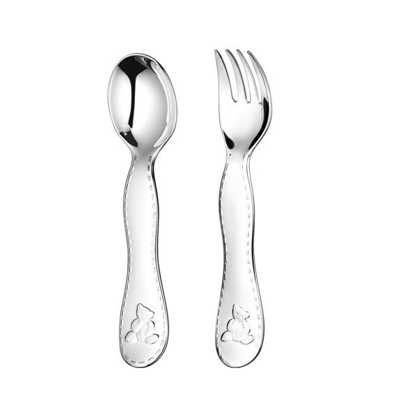 Two-Piece baby flatware set with chest