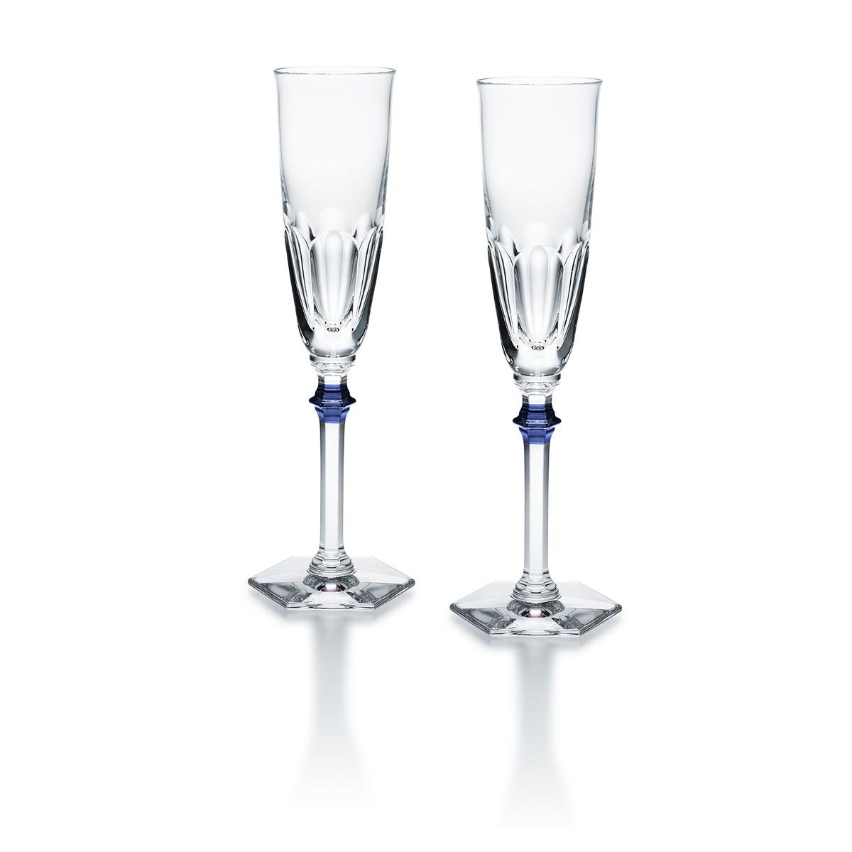 Set of 2 champagne flutes blue