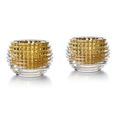 Set of 2 votives gold