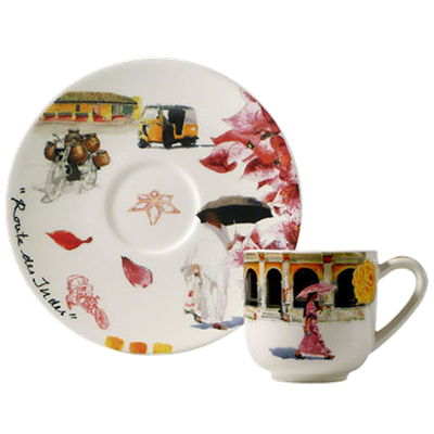 Set of 2 coffee cup and saucer