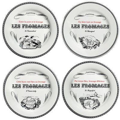 Set of 4 assorted large cheese plates