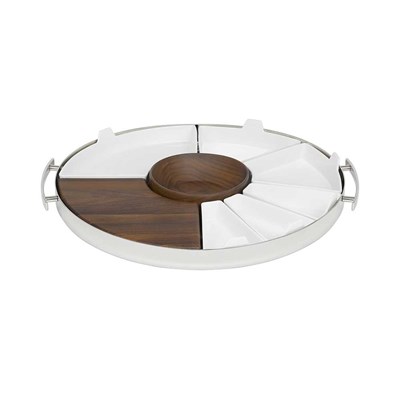 Plateau rond bois et acier