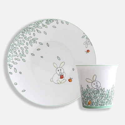 Set of 1 salad plate + tumbler