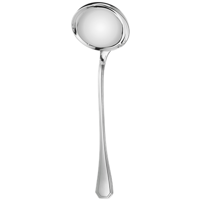 Louche à potage en métal argenté