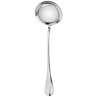 Louche à potage en métal argenté