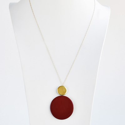 Disque corail long pendant