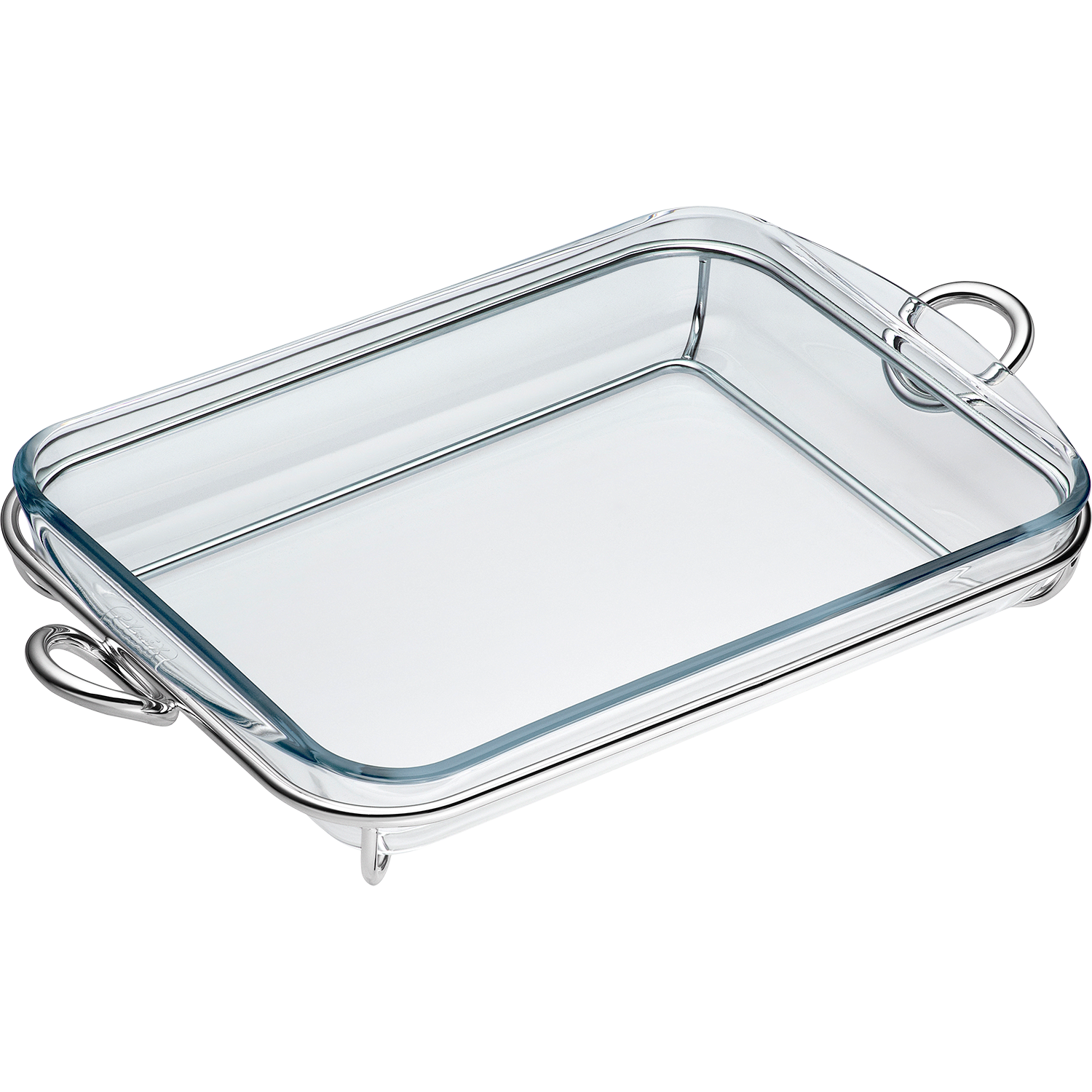 Silver-Plated & glass baking dish