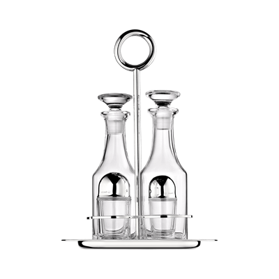 Service 4 condiments en métal argenté