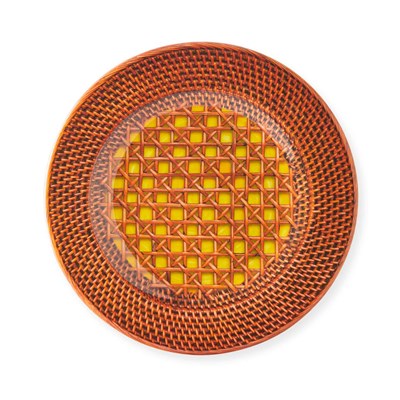 Assiette à dessert jaune