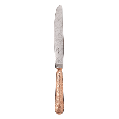 Couteau de table en métal argenté - dorure totale or rose