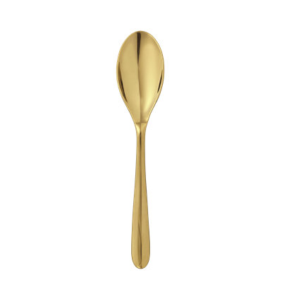 Gold stainless steel soup spoon