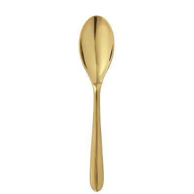 Gold stainless steel soup spoon