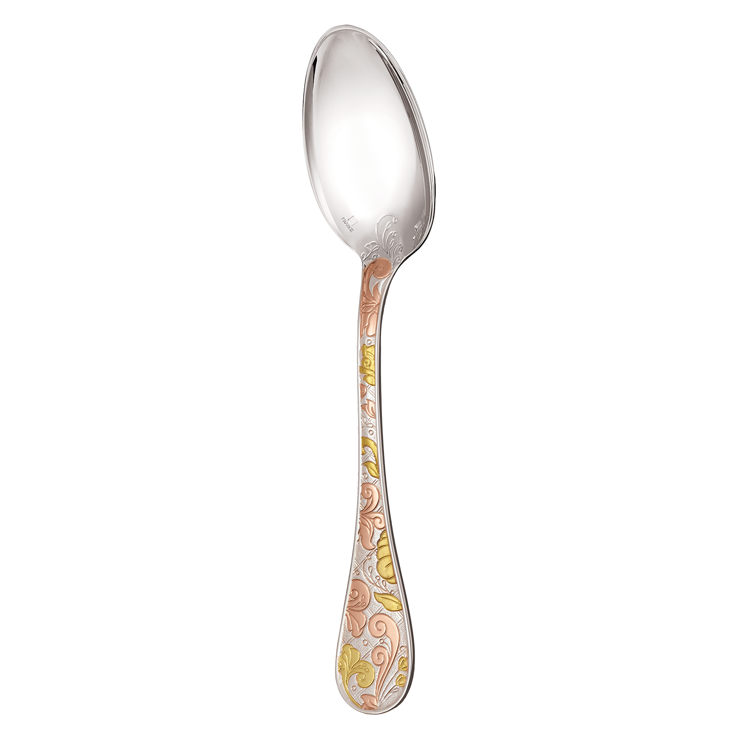 Partially gilded Silver-Plated table spoon - pink and yellow gold