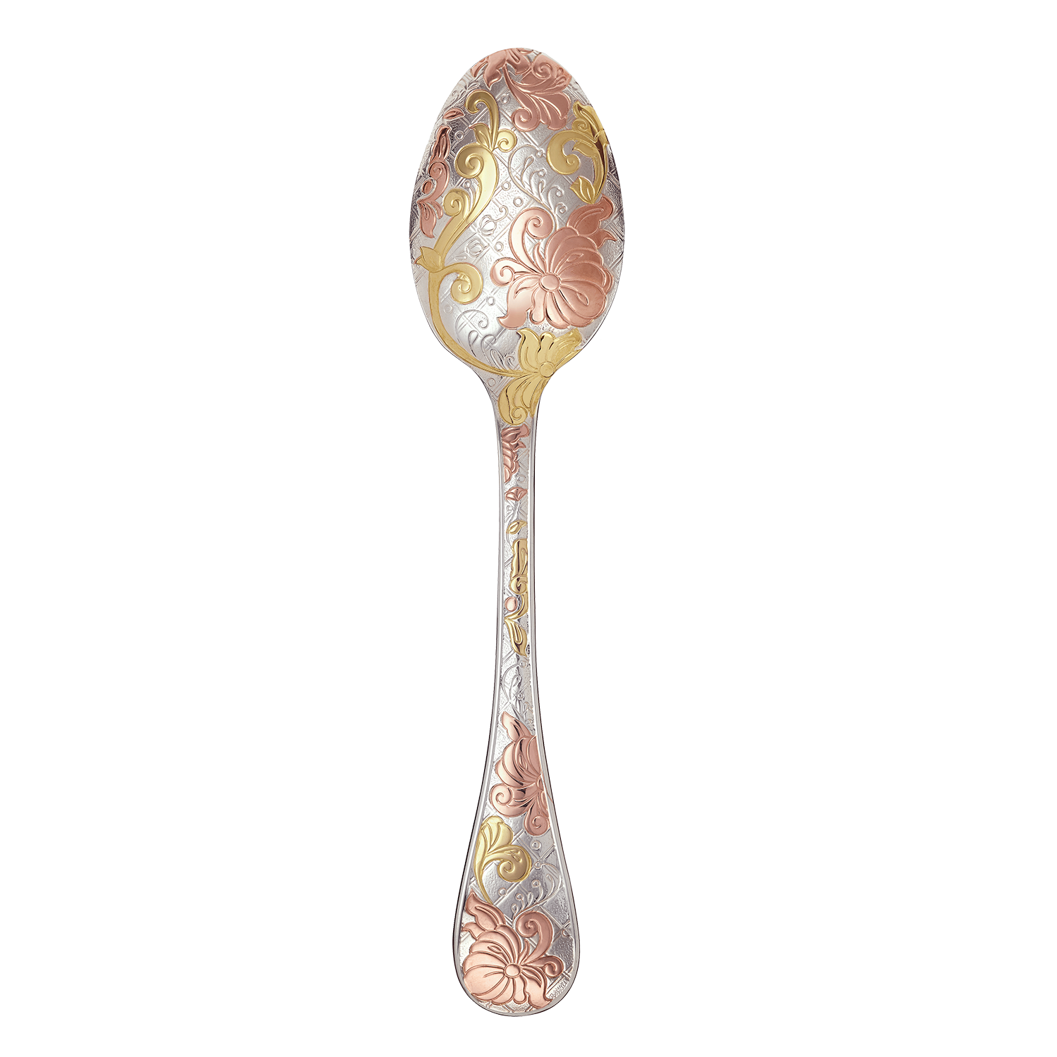 Partially gilded Silver-Plated table spoon - pink and yellow gold