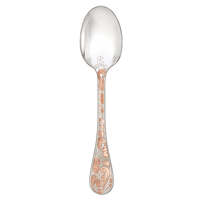 Cuillère de table en métal argenté - dorure partielle or rose