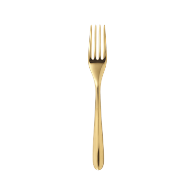 Gold stainless steel dessert fork