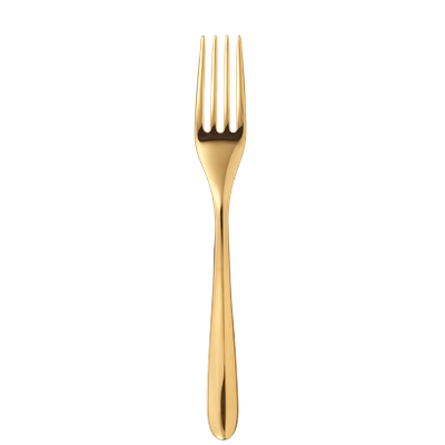 Gold stainless steel table fork