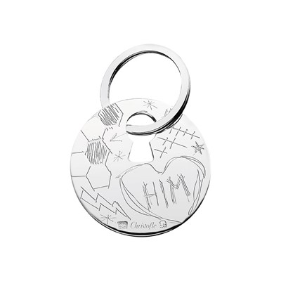 Silver-plated HIM key chain