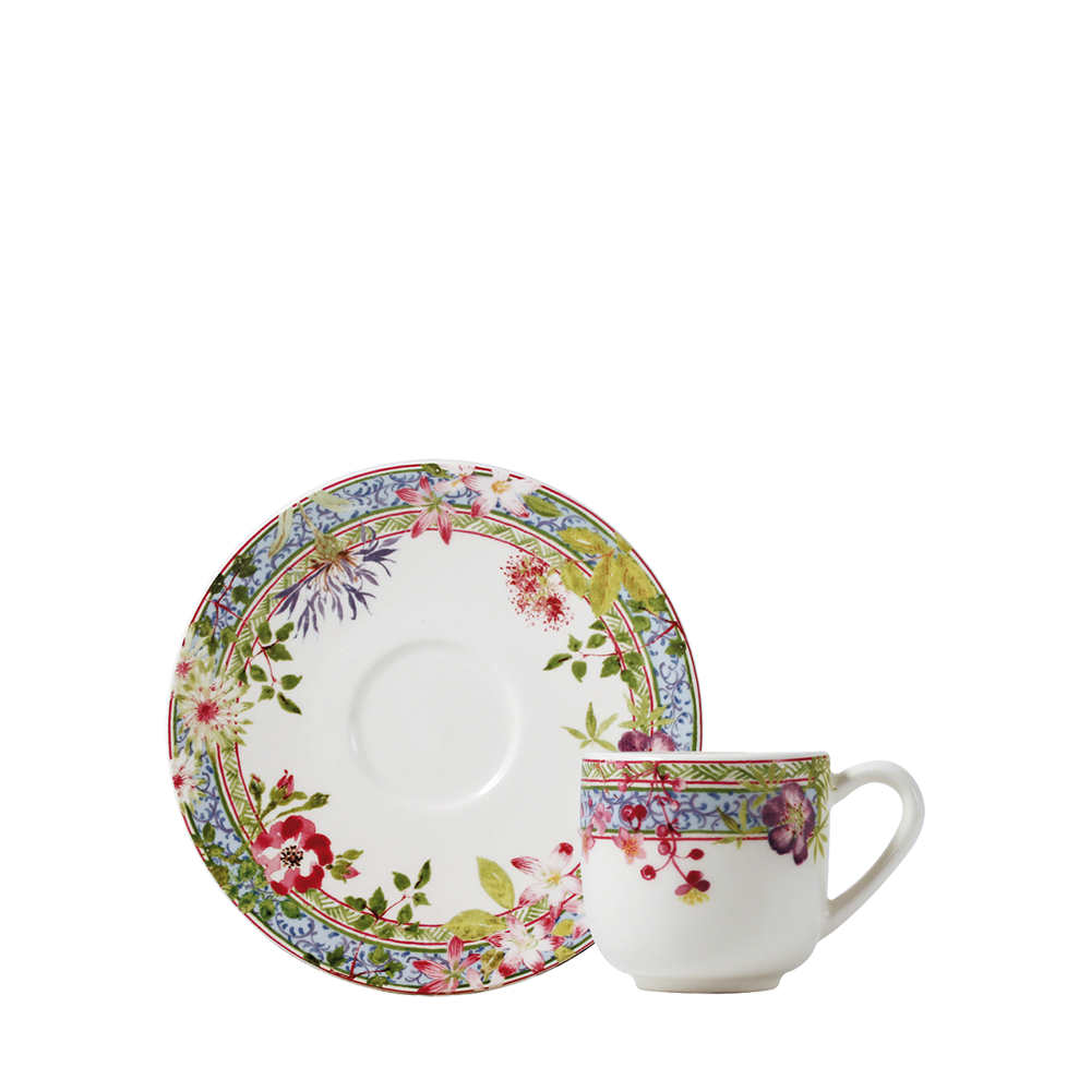 Set of 2 coffee cup and saucer