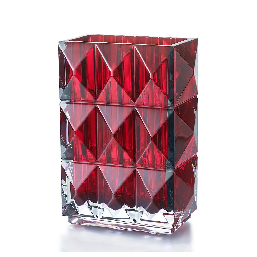 Vase rectangular red
