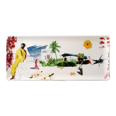 Oblong serving tray