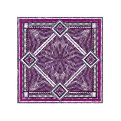Square scarf in purple silk twill