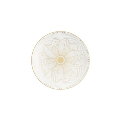 Porcelain bread plate gold finish