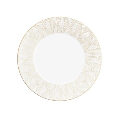 Porcelain dinner plate gold finish