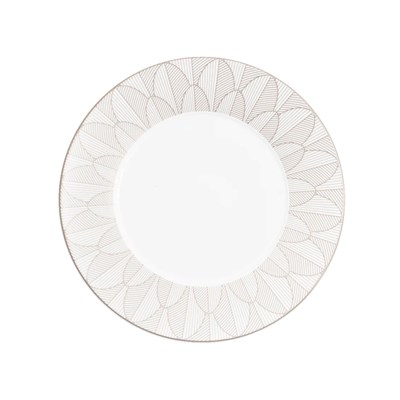 Porcelain dinner plate platinum finish