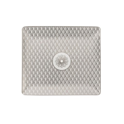 Rectangular tray platinum finish