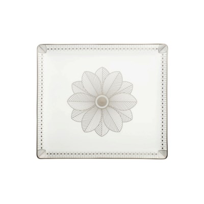 Rectangular tray platinum finish