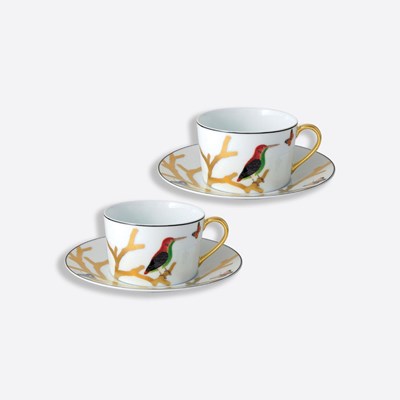 Set of 2 breakfast cups and saucers