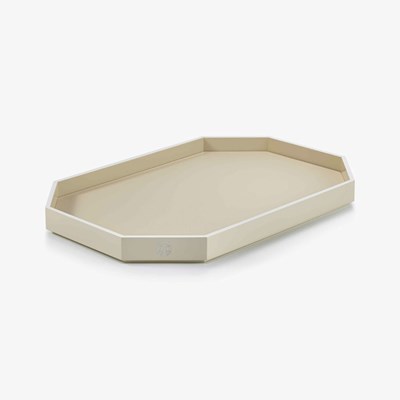 Octogone tray large ivory