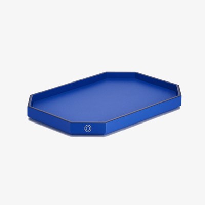 Octogone tray large blue