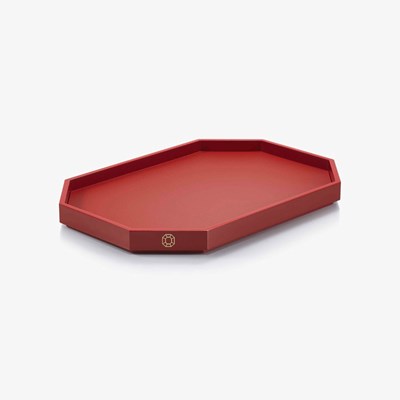 Octogone tray medium red