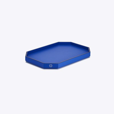 Octogone tray small blue