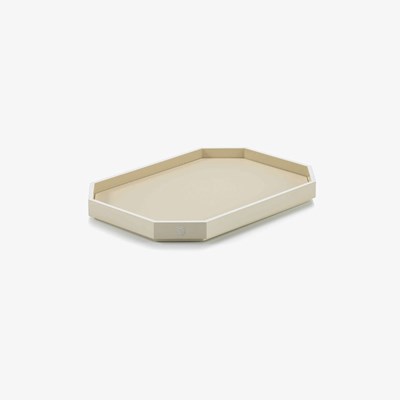Octogone tray small ivory