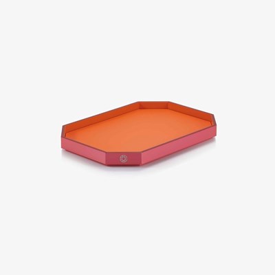 Octogone tray small orange