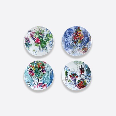 Set of 4 assorted salad plates
