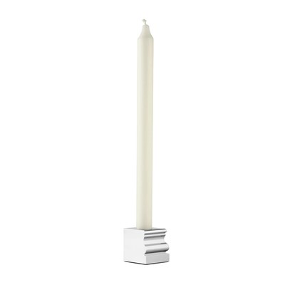Small chrome aluminium candle holder