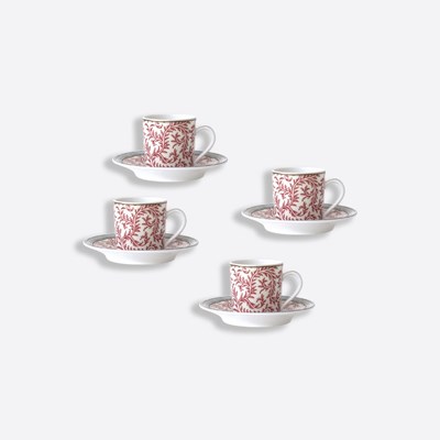 Set of 4 espresso cups and saucers