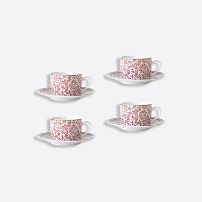 Set of 4 tea cups and saucers 