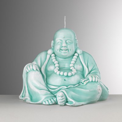 Buddha candle turquoise