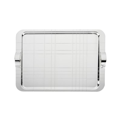 Silver-plated rectangular tray