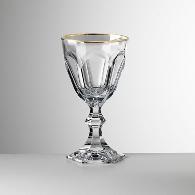 Verre à eau transparent avec filet doré