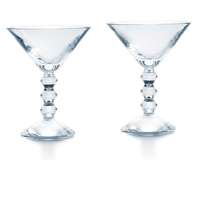Set of 2 martini glass clear