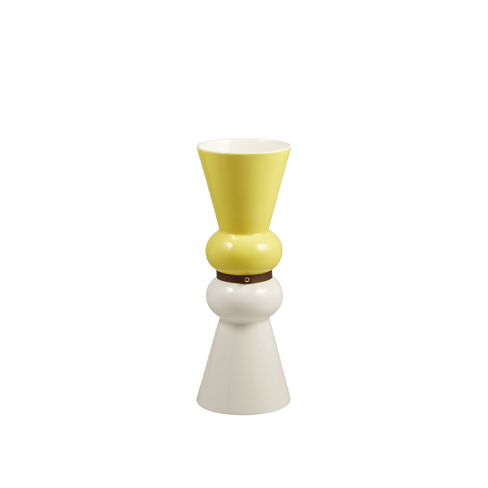 Vase mm Kaolin White/Yellow