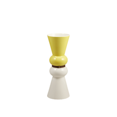 Vase mm Kaolin White/Yellow