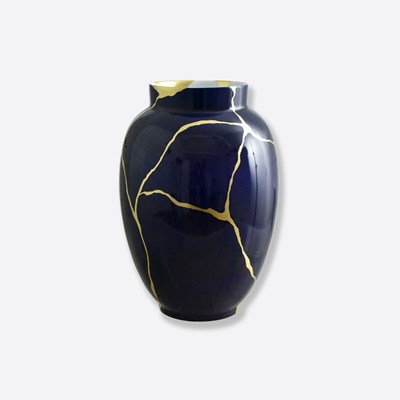 Potiche vase bleu de four
