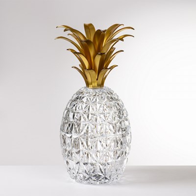 Ice bucket pineapple clear leaf gold